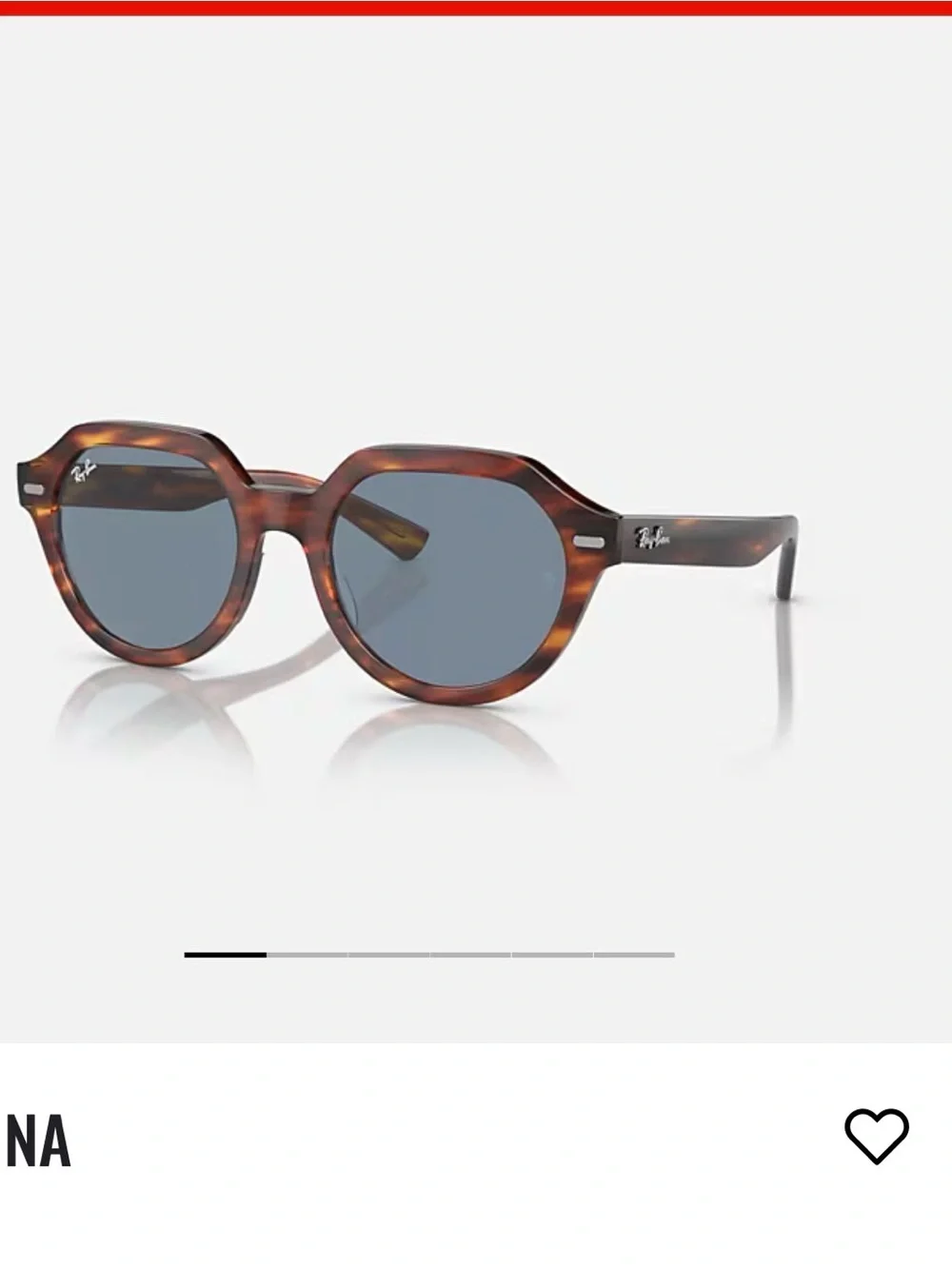 Ray-Ban Women’s “Gina” Tortoiseshell Frame Sunglasses with Blue Lenses